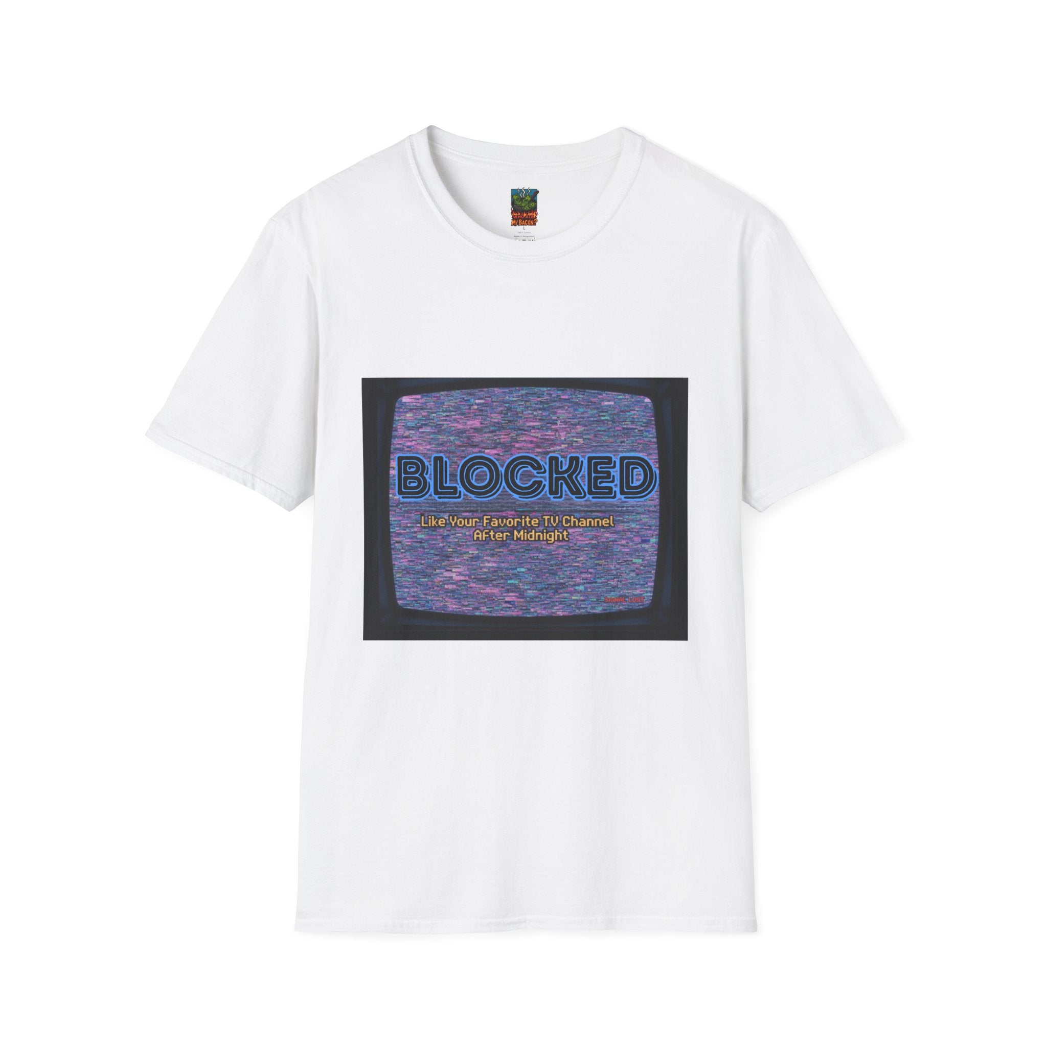 Blocked Retro T-Shirt — Vintage Static TV Graphic Tee