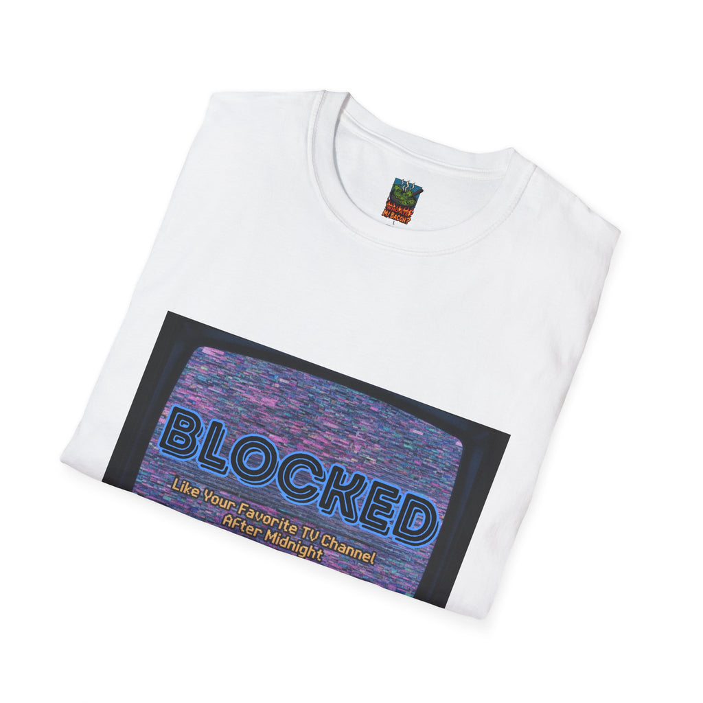 Blocked Retro T-Shirt — Vintage Static TV Graphic Tee