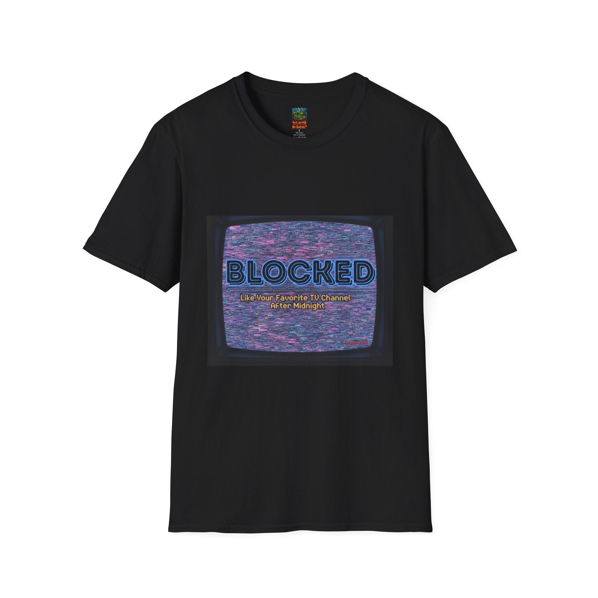 Blocked Retro T-Shirt — Vintage Static TV Graphic Tee