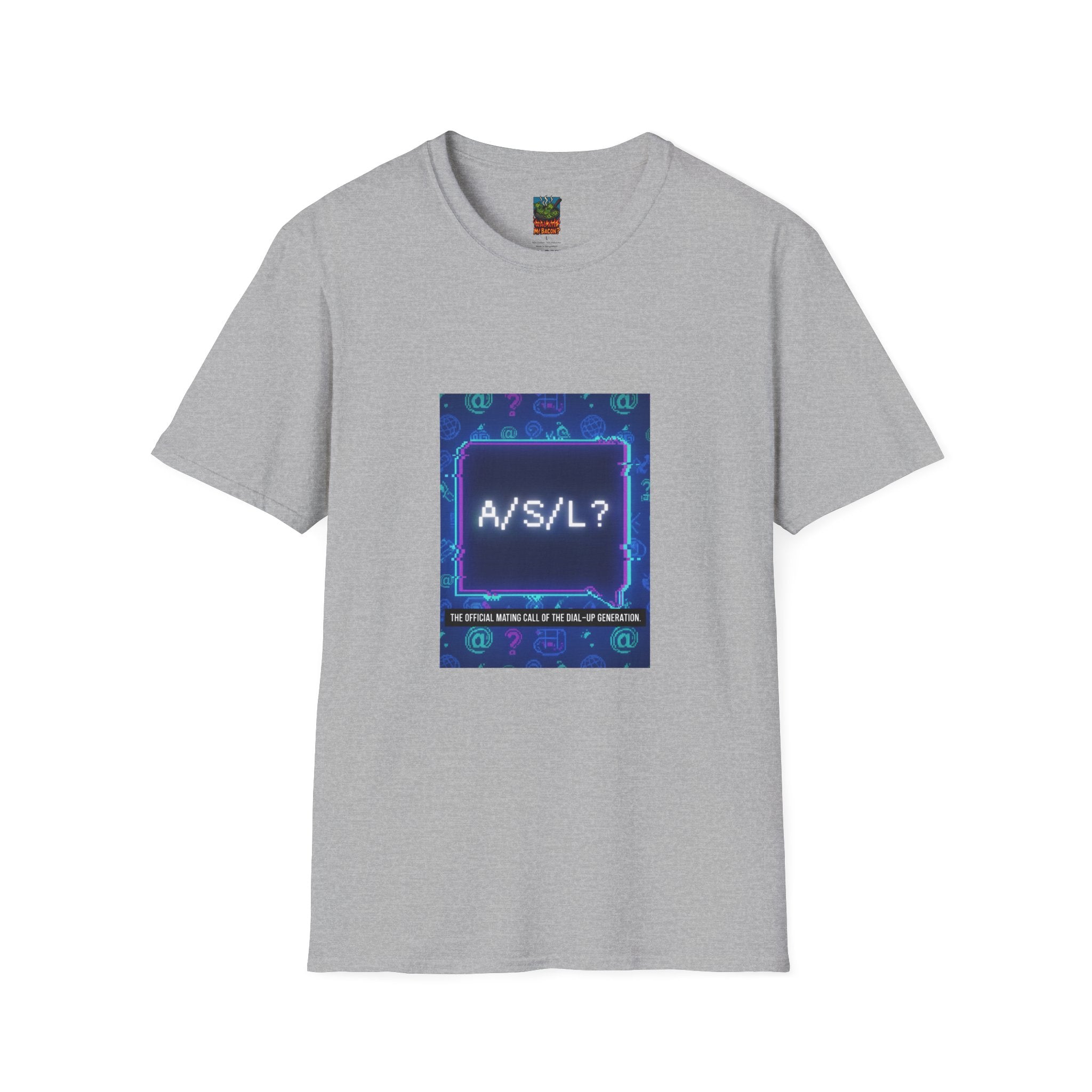 A/S/L? Retro Chatroom Graphic T-Shirt — Neon Internet Nostalgia Tee