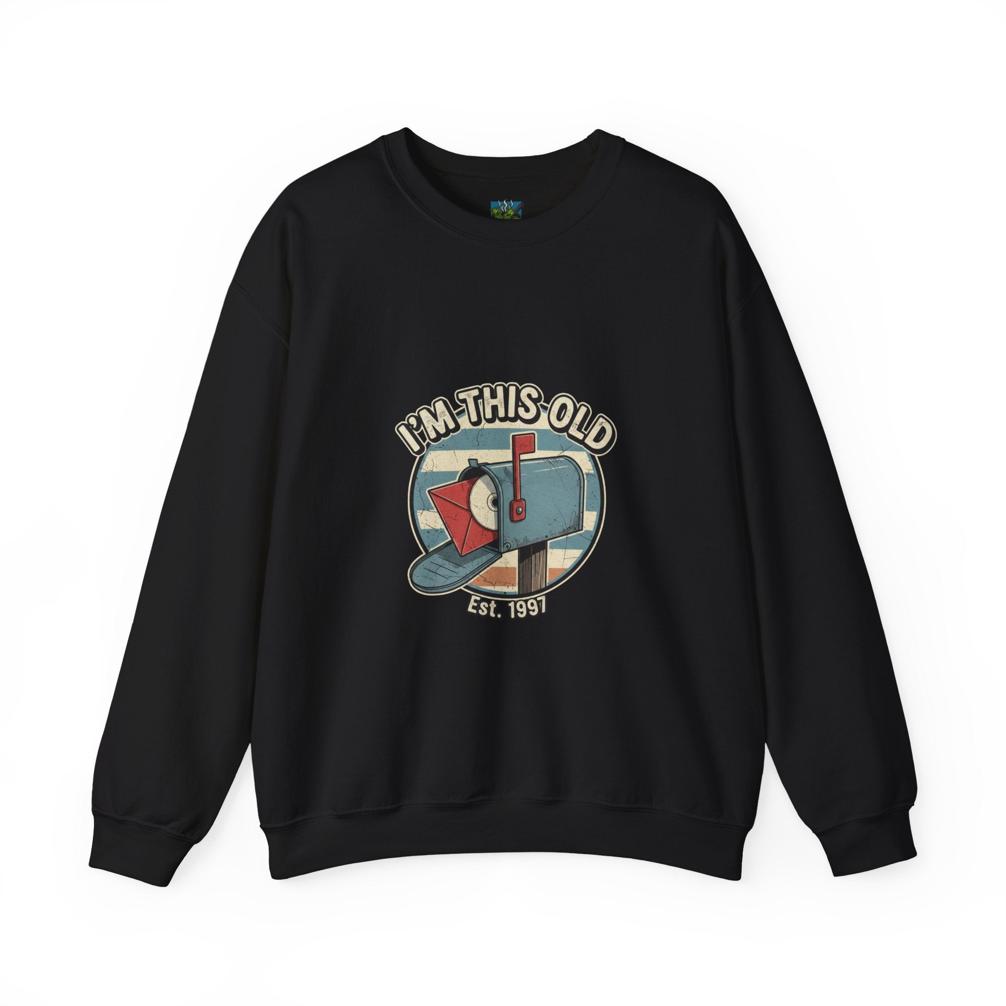 Crewneck Sweatshirt — "I'm This Old" DVD in Mailbox Retro Graphic