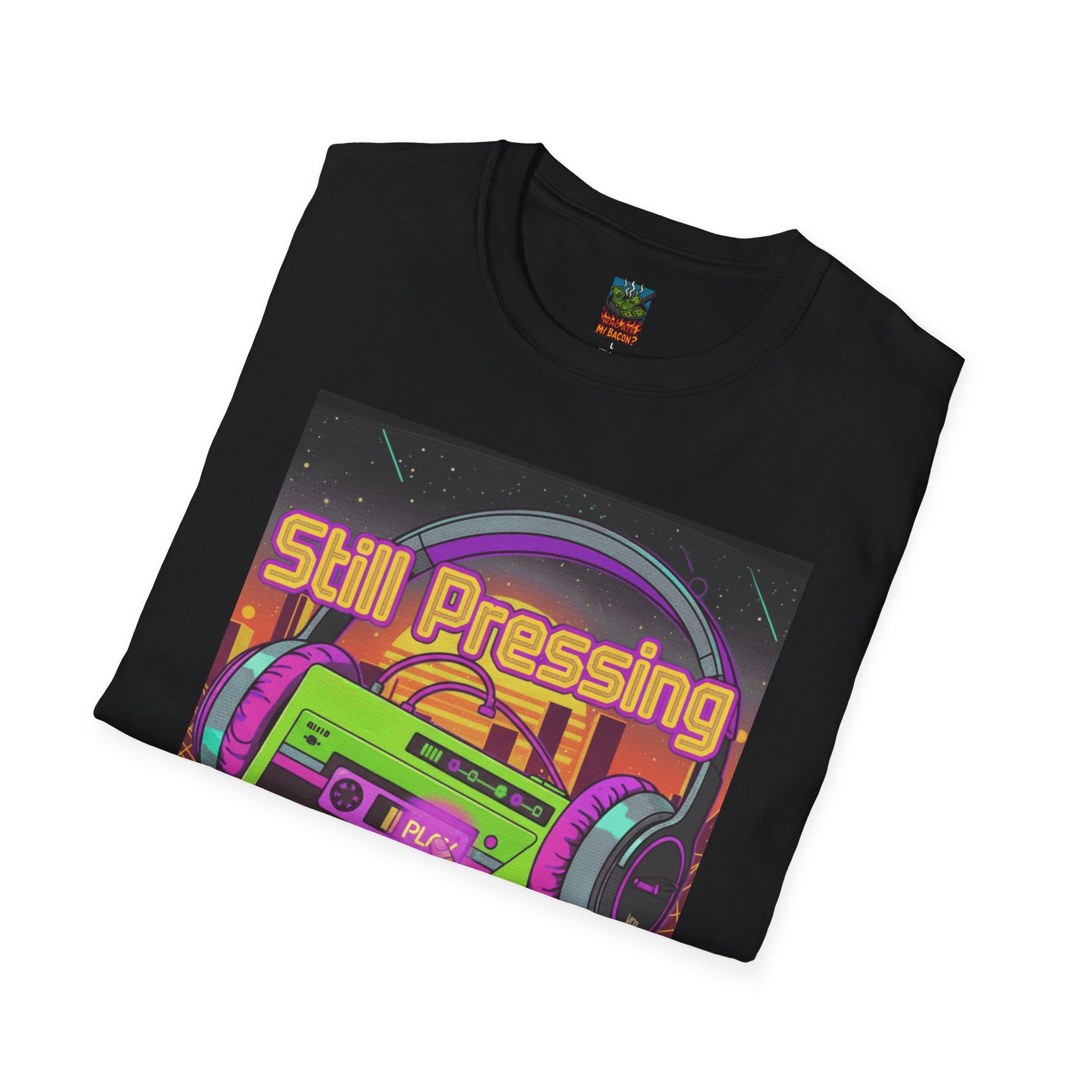 Retro Cassette T‑Shirt — "Still Pressing Play on Life" Vintage Music Tee