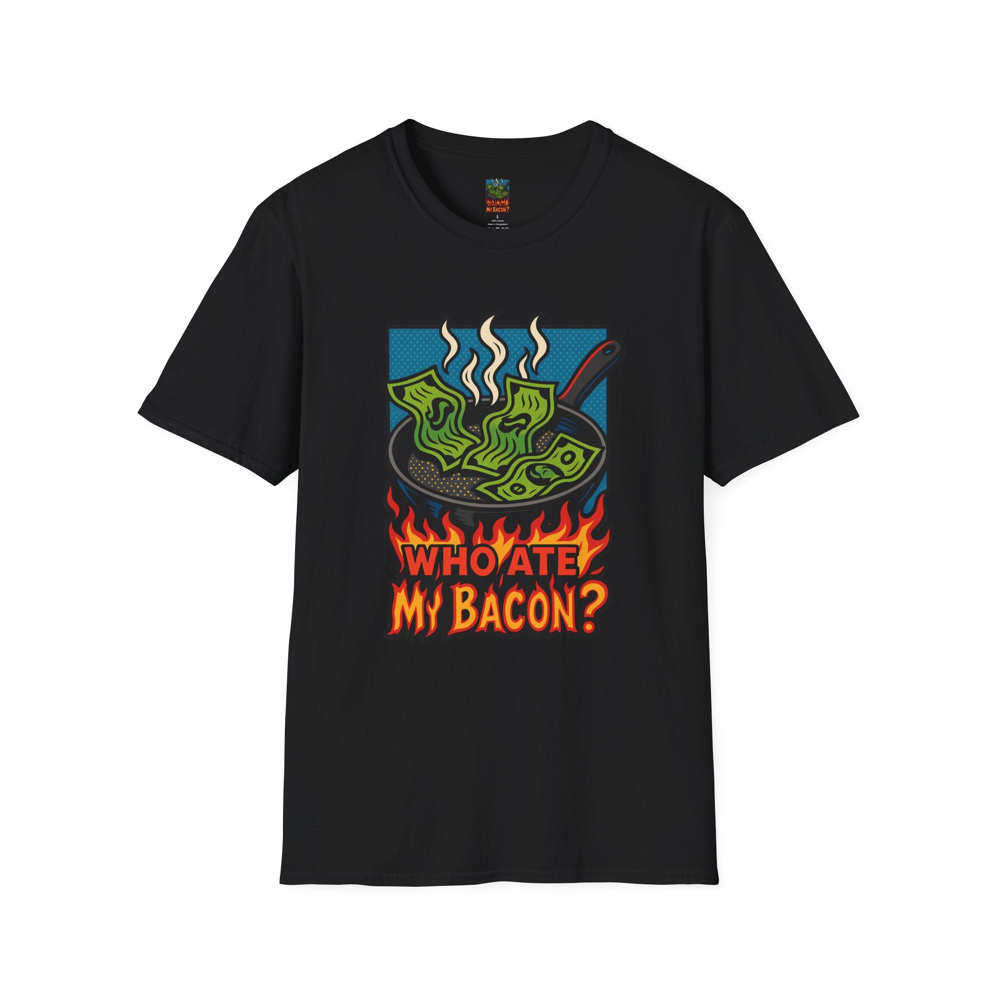 T-Shirt — "Who Ate My Bacon?" Funny Bacon Graphic Tee