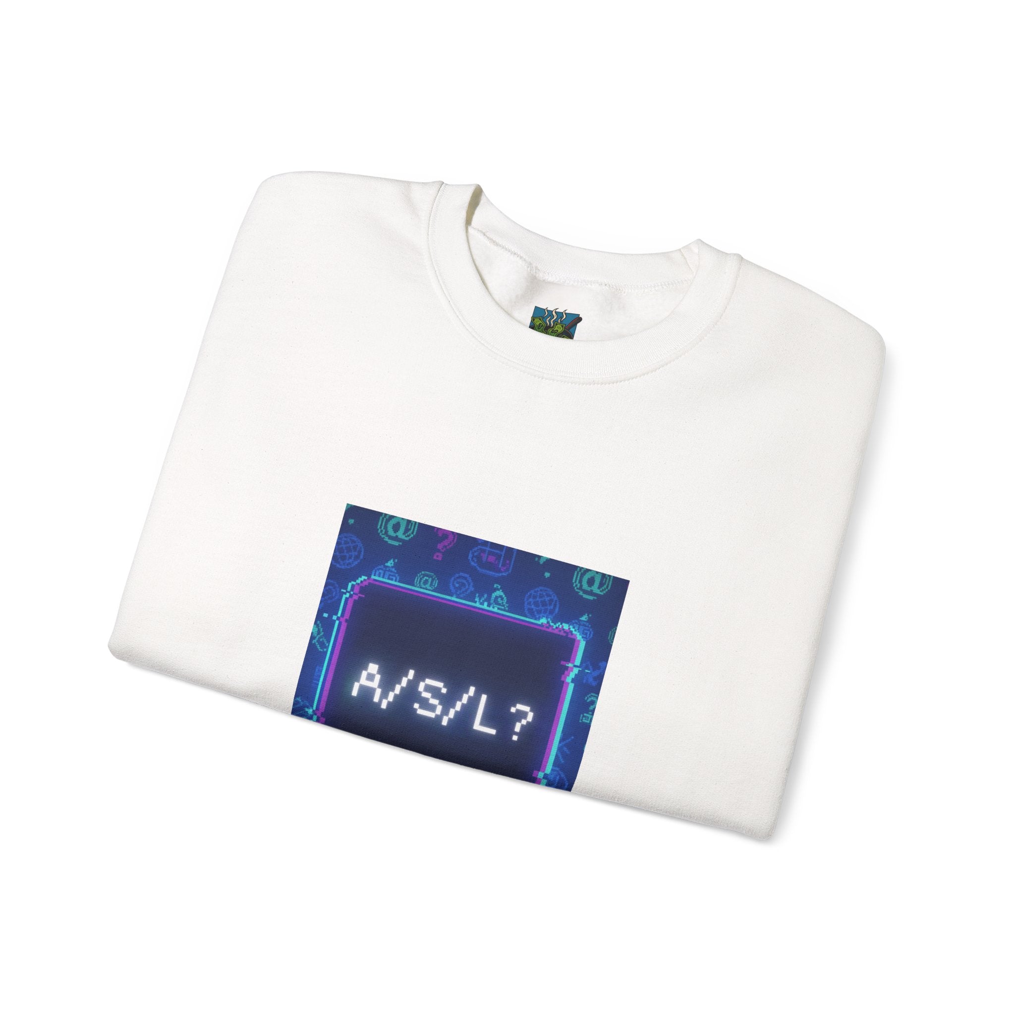 A/S/L? Retro Neon Crewneck Sweatshirt — 90s Chat Nostalgia Sweatshirt