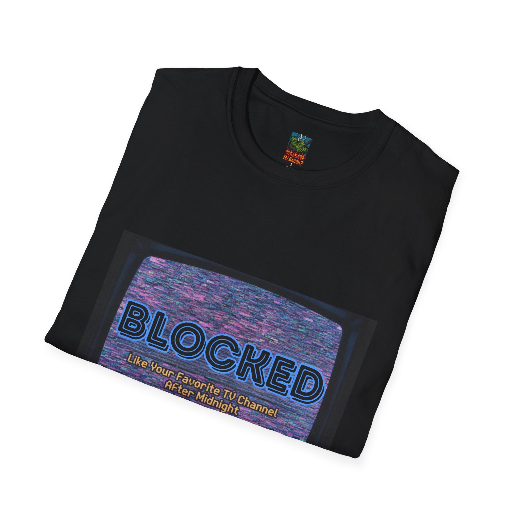 Blocked Retro T-Shirt — Vintage Static TV Graphic Tee