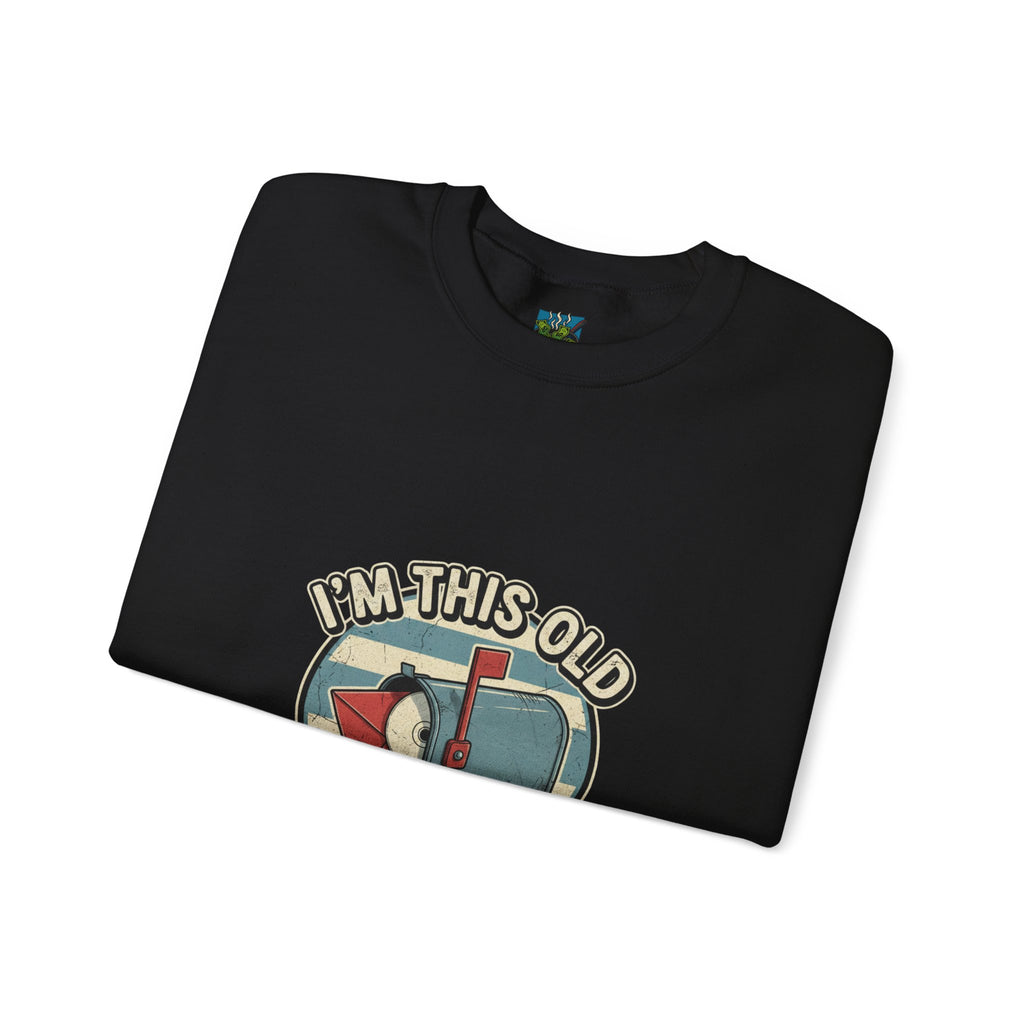 Crewneck Sweatshirt — "I'm This Old" DVD in Mailbox Retro Graphic
