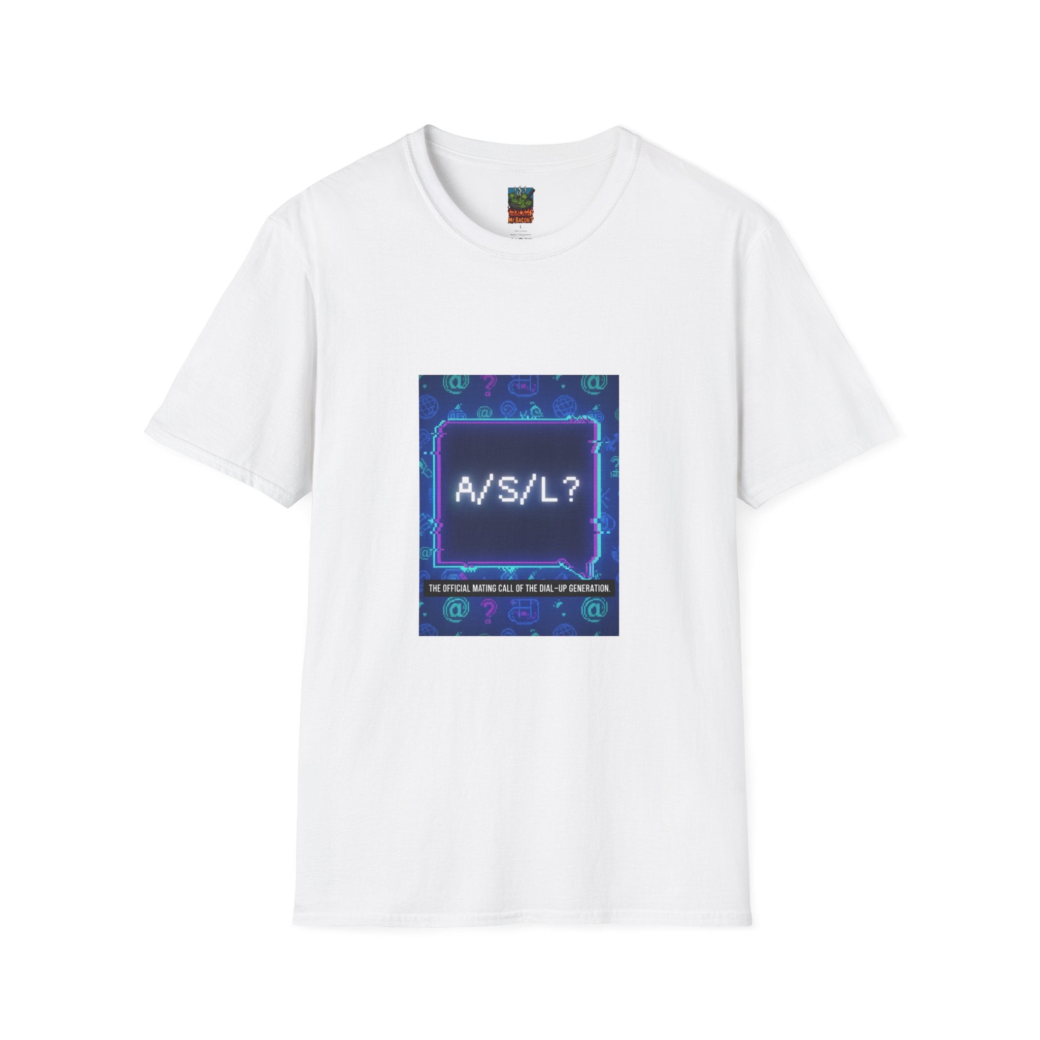 A/S/L? Retro Chatroom Graphic T-Shirt — Neon Internet Nostalgia Tee