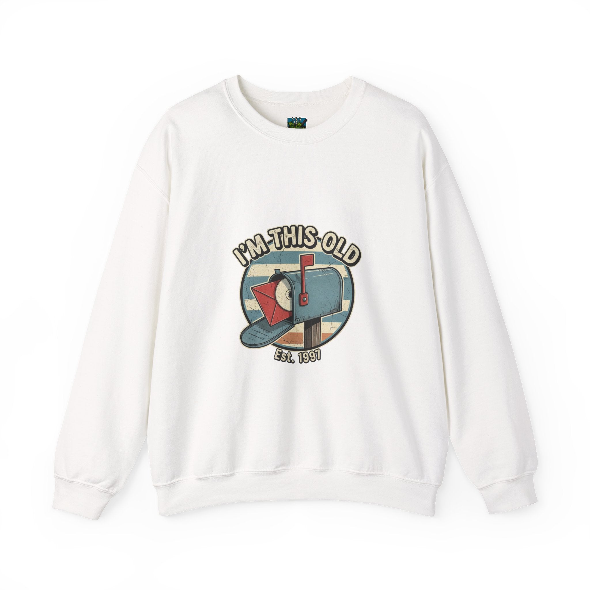Crewneck Sweatshirt — "I'm This Old" DVD in Mailbox Retro Graphic