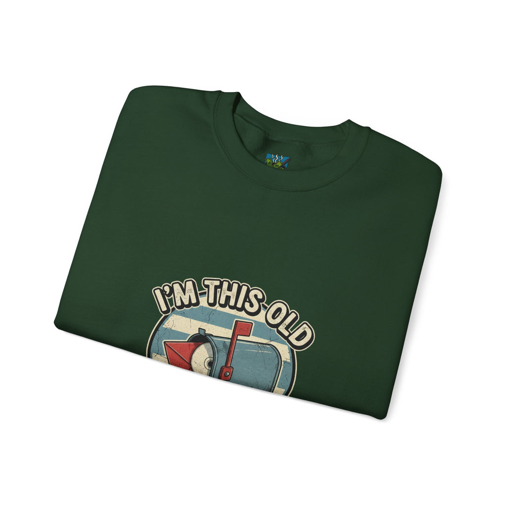 Crewneck Sweatshirt — "I'm This Old" DVD in Mailbox Retro Graphic