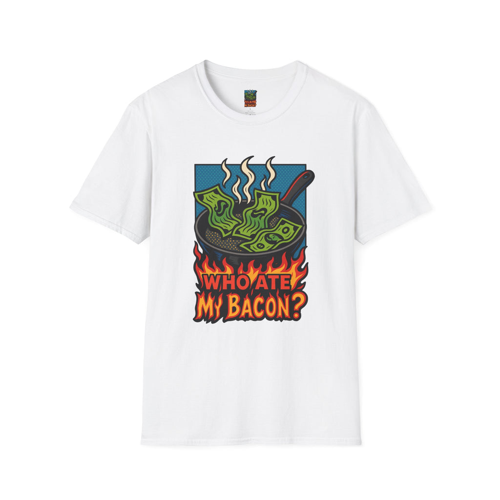 T-Shirt — "Who Ate My Bacon?" Funny Bacon Graphic Tee