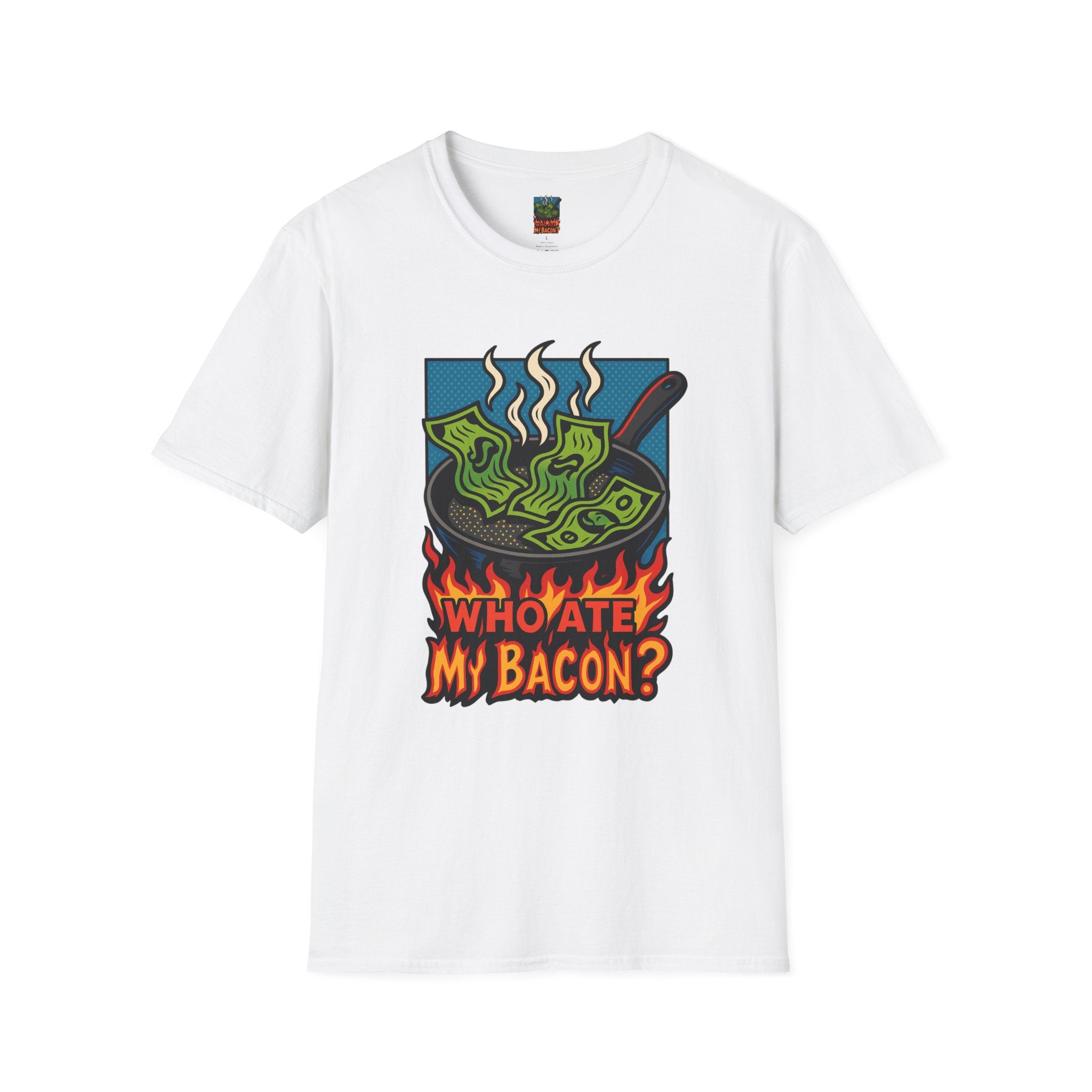 T-Shirt — "Who Ate My Bacon?" Funny Bacon Graphic Tee