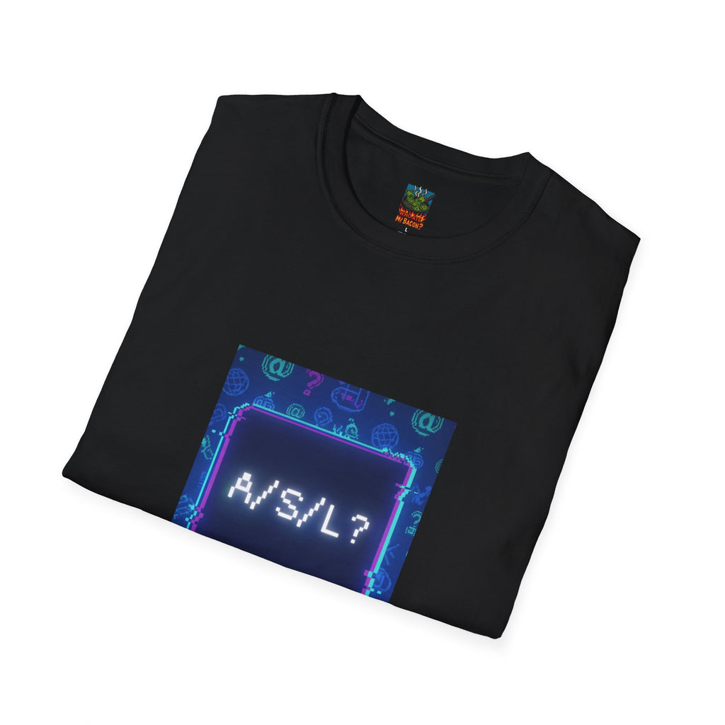 A/S/L? Retro Chatroom Graphic T-Shirt — Neon Internet Nostalgia Tee