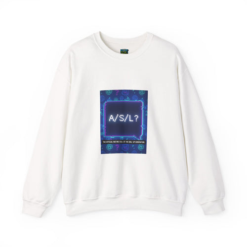 A/S/L? Retro Neon Crewneck Sweatshirt — 90s Chat Nostalgia Sweatshirt