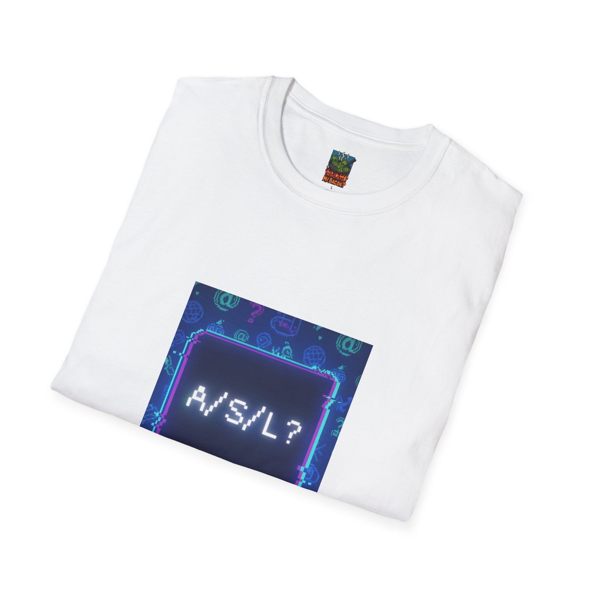 A/S/L? Retro Chatroom Graphic T-Shirt — Neon Internet Nostalgia Tee