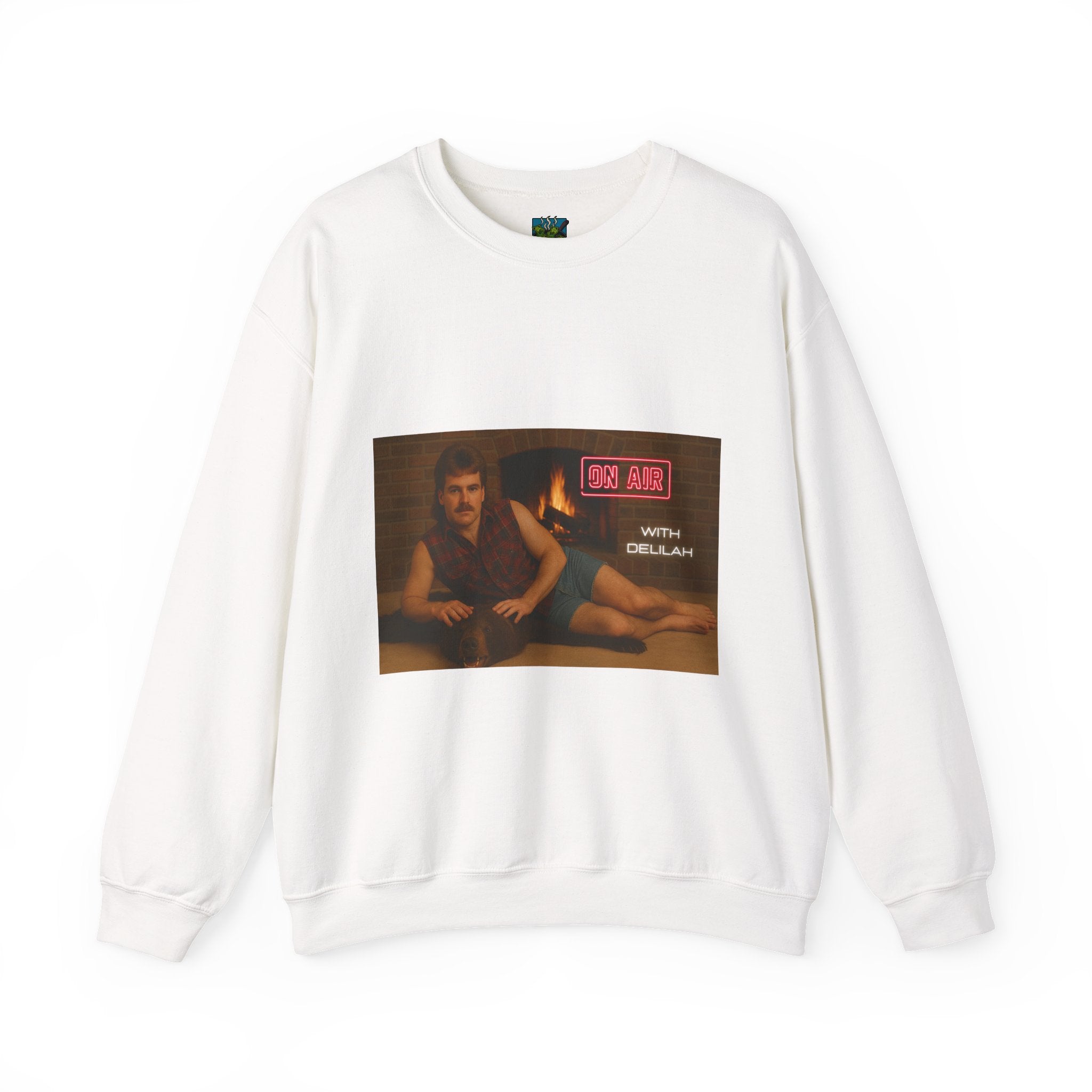 Crewneck Sweatshirt — Retro Radio Host Design with Vintage Portrait