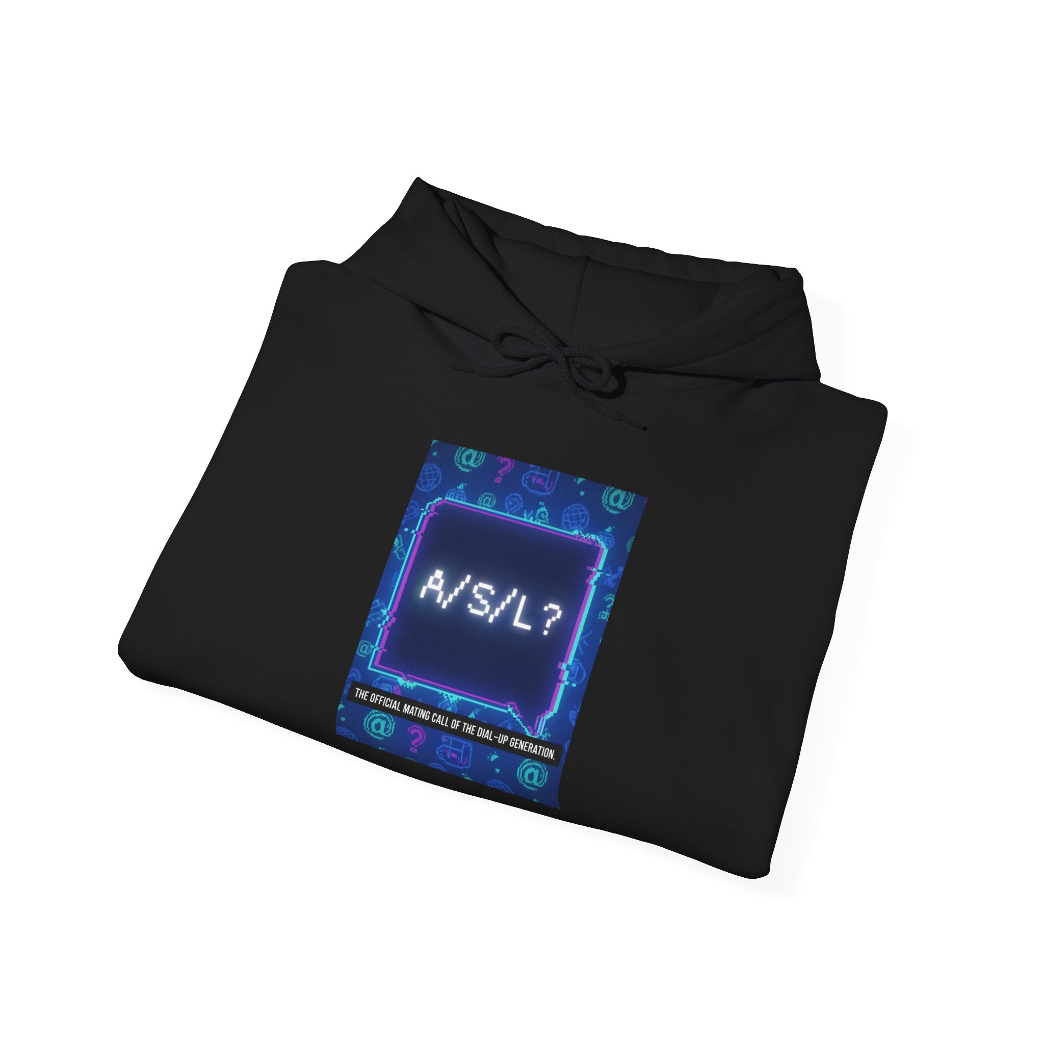A/S/L? Neon Chat Hoodie — Retro Internet Graphic Pullover